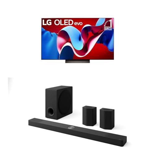 Image of LG 55-Inch Class OLED evo C4 Series Smart TV 4K Processor Flat Screen with Alexa Built-in (OLED55C4PUA, 2024),LG 9.1.5 ch. Sound Bar with Wireless Dolby Atmos Soundbar and Rear Speakers
