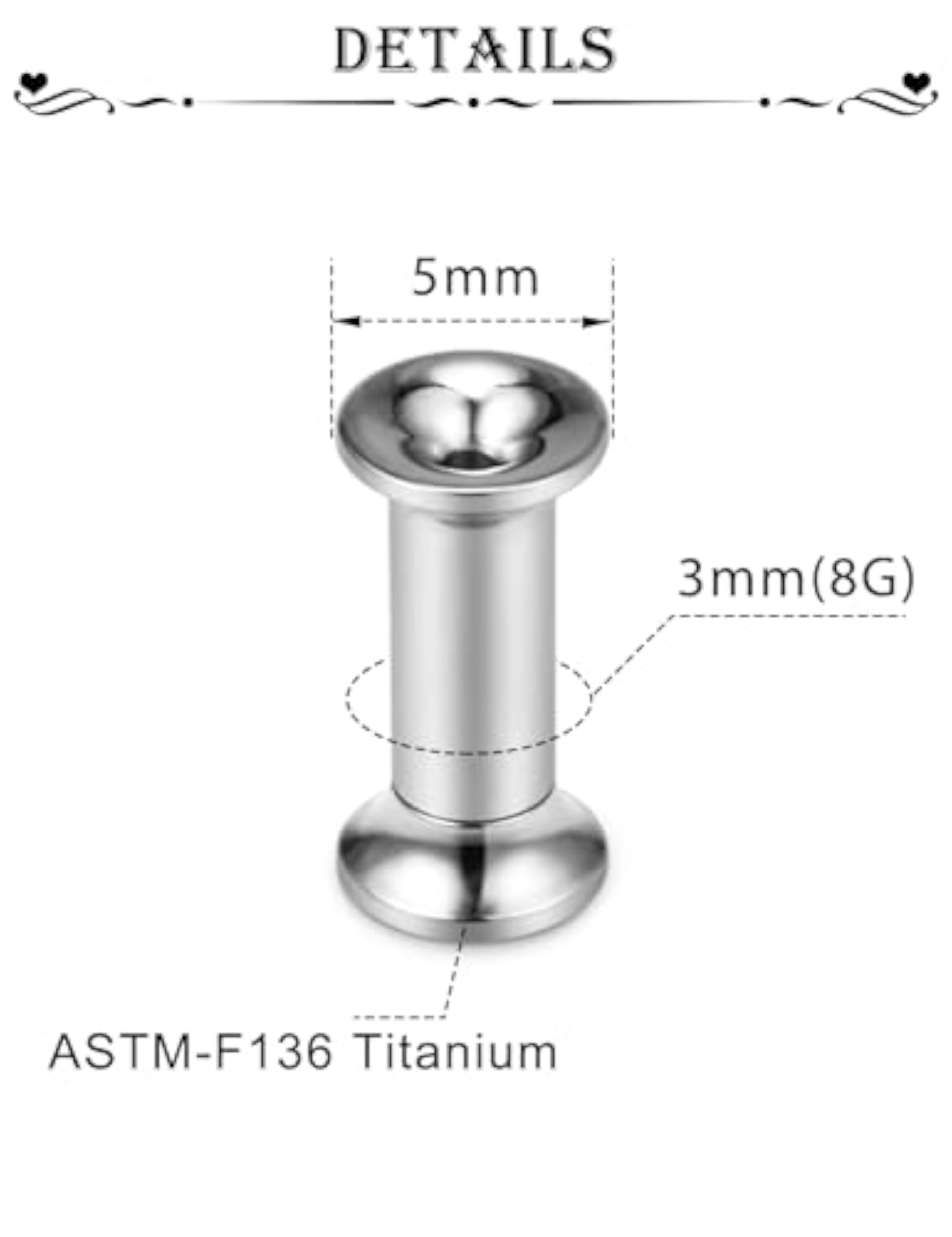 Titanium Double Flared Tunnel Plugs, 10G 8G 6G 4G 2G 0G 00G