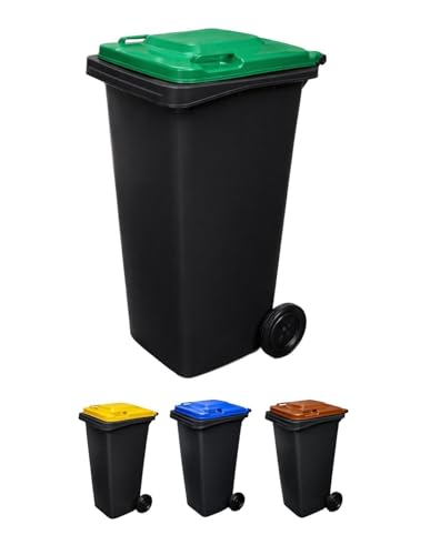 JARDIN202   JARDIN202   Contenedor de basura reciclables 240L 2 ruedas | Ecodiseño Negro | COLOR: VERDE () | COLOR: VERDE