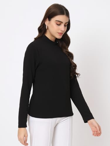 Image of Istyle Can Solid HIgh Neck Full Sleeve Stretchable Slim Fit Top for Women | Tops for Women | high Neck top for Women | Winter Tops for Women