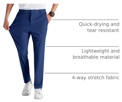 Image of Runcati Mens Stretch Golf Pants Casual Dress Pants Work Trousers