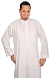 Farbe: weiss/ Länge: 155 cms Egypt Bazar Herren-Kaftan im Saudi-Stil, Größe: L, weiß