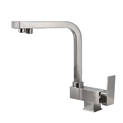 Finition brossée pour ce robinet filtre à eau potable pliable