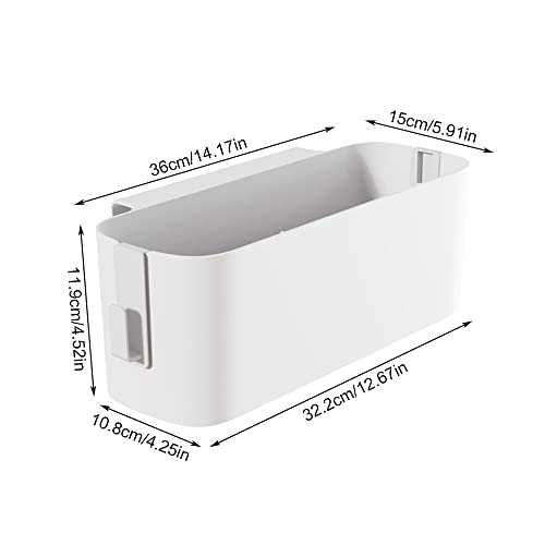 LYTGTOP Betttasche zum Einhängen, 2 Stücke Bett Organizer zum Einhängen mit Haken, Bettablage zum Einhängen Nachttisch Organizer, Organizer Bett für Buch Magazin Schlafsaal Büro Zuhause - Weiß - Image 3