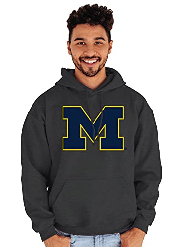 Blue 84 Men's Michigan Wolverines Hoodie Dark Heather Icon, Dark Heather, XX-Large - Image 2
