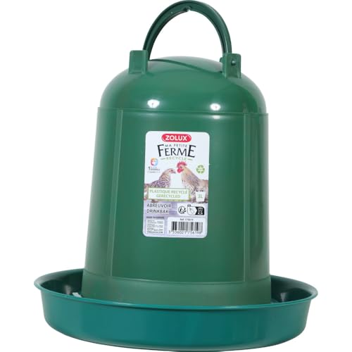 Zolux - Abreuvoir en Plastique recyclé 3 litres, Vert, Basse Cour
