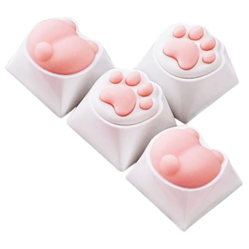 Teclas para teclado mecánico gamer con diseño de garra de gato en resina y silicona suave