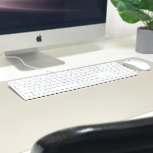 Macally Slim Usb Wired Keyboard For Mac And Windows Pc - Full Size 104 Key Layout & 16 Shortcut Keys - Scissor Keycaps For Smooth Typing - Mac Wired Keyboard With Numeric Keypad #TOP6