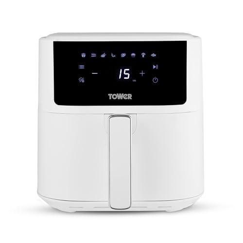 Tower T17169WHT Vortx Air Fryer with Digital Control Panel 8 Pre-Set Cooking Functions 1700W 6L White