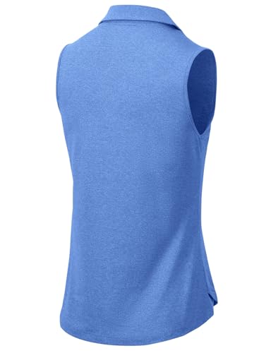 Image of BGOWATU Women's Sleeveless Golf Polo Shirts Collared V Neck Tennis Tank Tops UPF 50+ Quick Dry Lightweight