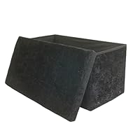 Libbi Lou Velvet Foldable Footstool/Ottoman Storage Box | 76 x 38 x 38 cm | Footstool for Home, Office or Bedroom | Store up to 40kg