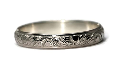 925 Sterling Silver Vine Pattern Band #TOP4