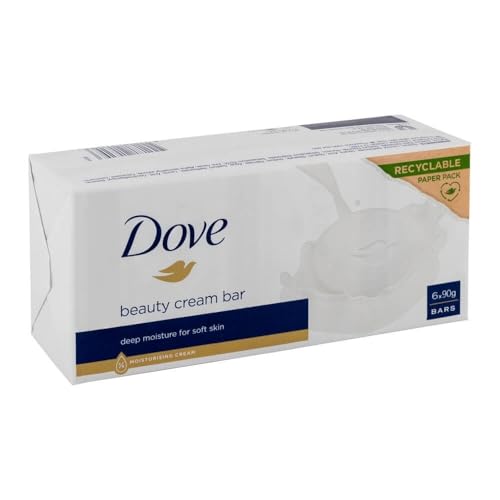 Dove Beauty Cream Bar Classic Original Soap for Shower & Bath Cleansing Normal & Sensitive Skin Pack of 6