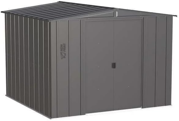 MDMprint 8x8 Classic Steel Storage Shed, Charcoal, CLG88CC-A