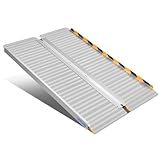 LIEKUMM 121 x 77 cm Wheelchair Ramp, 450 kg Capacity Folding Aluminium Ramps for Wheelchairs, Ramps for Mobility Scooters, Strollers, Electric Wheelchairs, Steps, Stairs, Curbs