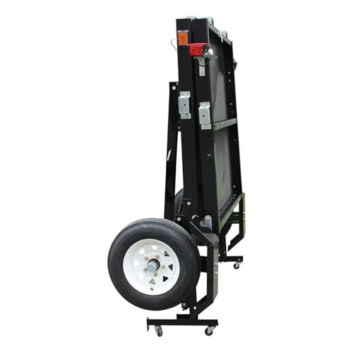 Image of 4x8 Single Axle Folding Utility Trailer 1383 lb Load Capacity, 8 ft Deck Length, 4 ft Deck Width Heavy-Duty Steel Frame, Compact Storage Design