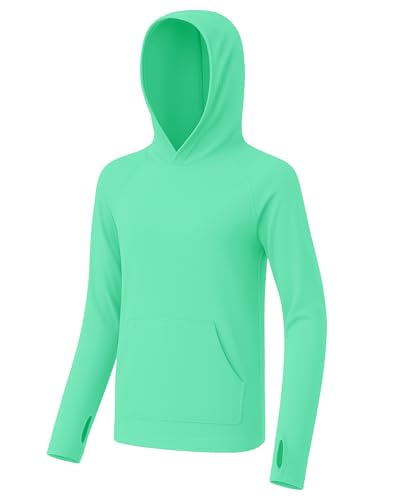 Image of Boys Rash Guard Hoodie UPF 50+ Long Sleeve Sun Protection Swim Shirt