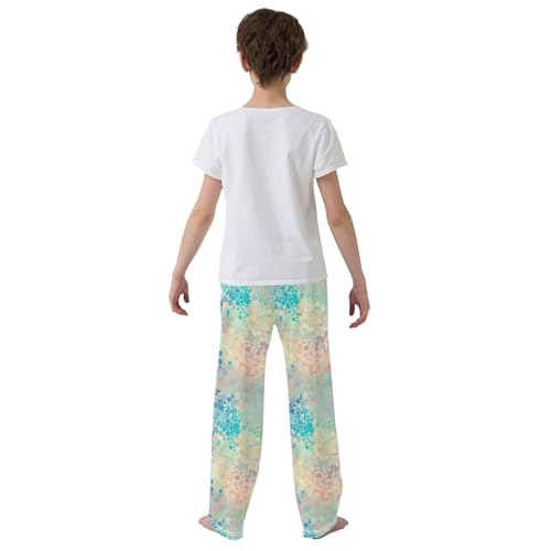 Glitter Texture Long Pajama Pants Elastic Waist PJ Bottoms with Pockets S A1108474