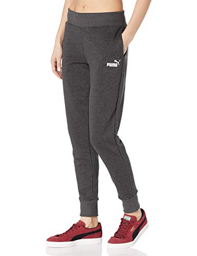 PUMA Women's Essentials French Terry Sweatpants, Dark Gray Heather, L