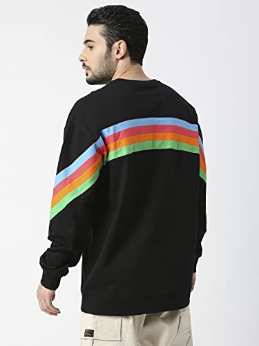 Image of Black Rainbow line Full Sleeved Sweatshirt.