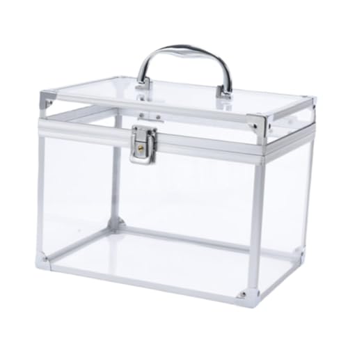 perfk Estuche de maquillaje acrílico, organizador de artículos de tocador, caja transparente con forma de corona, multifuncional, para regalo de boda o, Claro