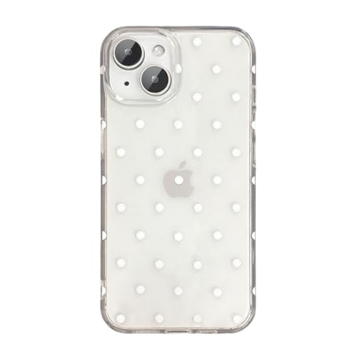 Coque iPhone 14 antichoc silicone souple transparent brillant à pois