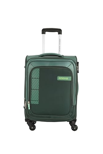 Image of American Tourister Apolo 81 cms Check-in Polyester Soft Sided 4 Spinner Wheels Luggage /Suitcase /Trolley Bag (Green)