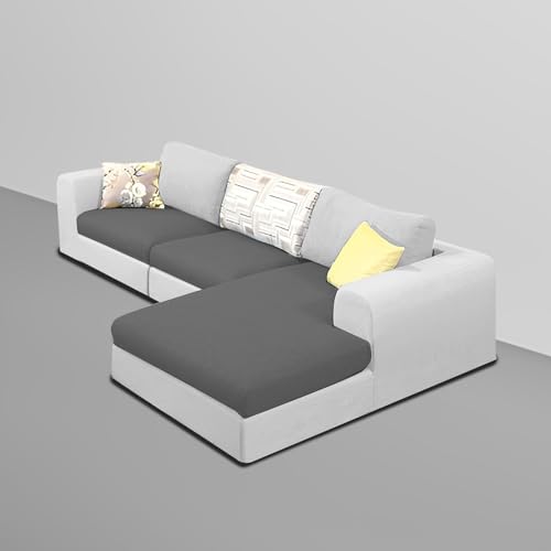 Image of Koza RHS 4 Seater L Shape Sofa Set with Center Table for Living Room (Black Grey Fabric) Premium Fabric Sofa