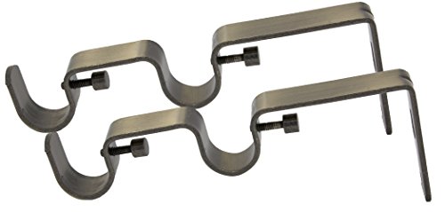 Urbanest Set of 2 Double Curtain Rod Bracket for 3/4