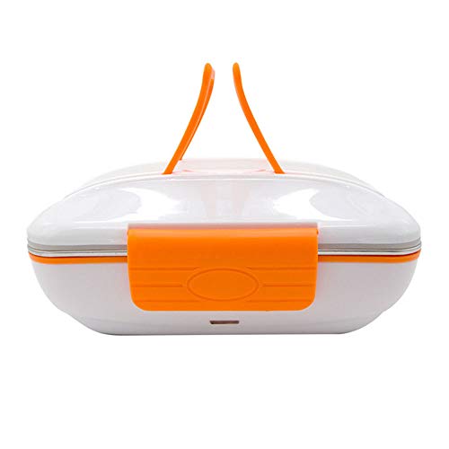 WPCBAA 12V Portable Chauffage Électrique Lunchbox Fabriqué par Haute Qualité en Acier Inoxydable Et Plastiques Chauffe-Plats pour Voiture (Couleur : Orange)