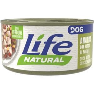 Life Natural Cibo Umido per Cani con Anatra, Petto di Pollo e Verdure, 6 Scatolette da 90 g
