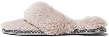 Dearfoams womens Marie Furry Thong Slipper, Dusty Pink, X-Large US | Image 4