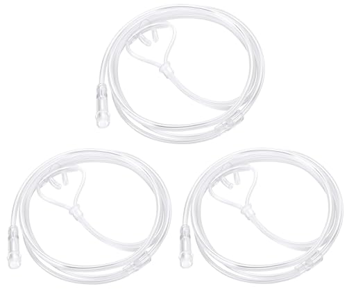 3 Pack 4Ft Adult Oxygen Nasal CannulaCurved Nose Piece High Flow Lightweight Transparent