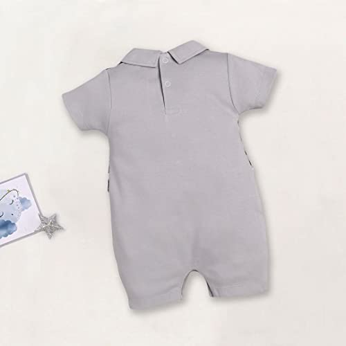 Image of BabyGo 100% Cotton Romper /Summer clothes /Creeper /new born /infent wear /for baby Boys (6-9, GREY4)