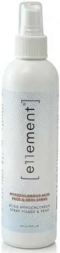 Hypochlorous Acid Spray – Acne Prone Skin – Dry Face – Eczema Prone Skin - Tattoo Aftercare – Piercing Aftercare – Saline Toner – Facial Cleanser – Eye Lash Cleanser - All Natural Face and Skin Spray – Safe for All Skin Types – Hypoallergenic – Cruelty Free - e11ement (Large 8oz))