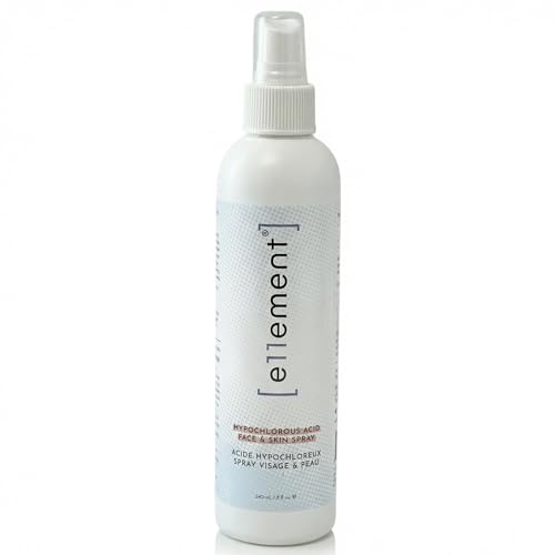 Hypochlorous Acid Spray – Acne Prone Skin – Dry Face – Eczema Prone Skin - Tattoo Aftercare – Piercing Aftercare – Saline Toner – Facial Cleanser – Eye Lash Cleanser - All Natural Face and Skin Spray – Safe for All Skin Types – Hypoallergenic – Cruelty Free - e11ement (Large 8oz))