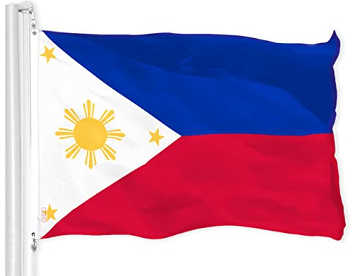 G128 Philippines Filipino Flag | 3x5 Ft | LiteWeave Pro Series Printed 150D Polyester | Country Flag, Indoor/Outdoor, Vibrant Colors, Brass Grommets, Thicker and More Durable Than 100D 75D Polyester