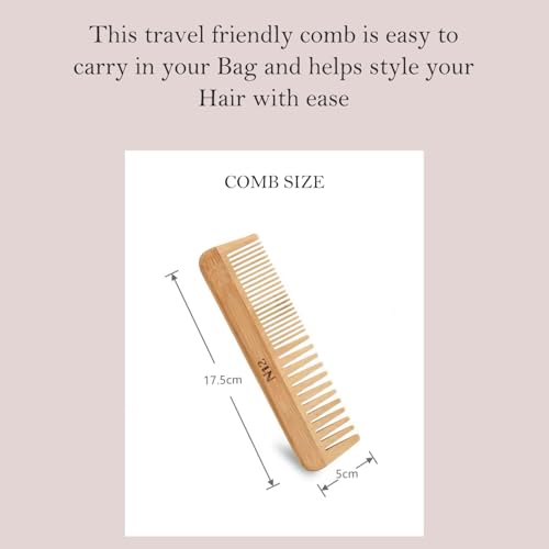 Set de 3 Peines de Bambú Natural Handmade 17.5 cm Anti-Frizz miniatura 7
