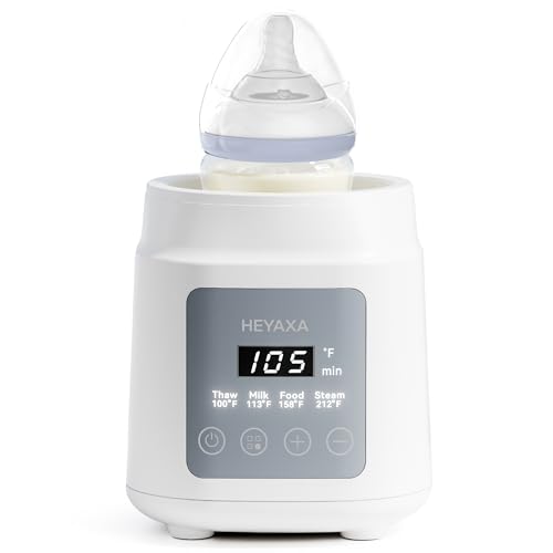 Image of HEYAXA Bottle Warmer with Even Heating to Prevent Nutrient Loss from Fast Heating, Baby Bottle Warmer for Breastmilk & Formula, Accurate Temp Control, Defrost, Keep Warm, Heat Baby Food (White)