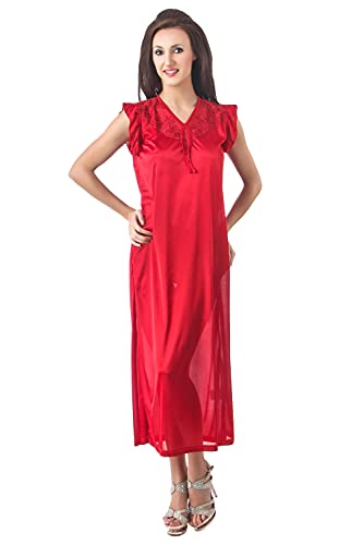 Image of Fasense Women's Satin Maxi Casual Regular Nightgown