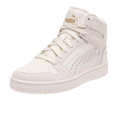 Image of PUMA Women's Rebound Layup Mid Shoes Warm White /Gold 6.5 Medium