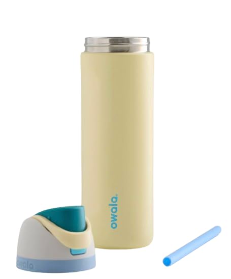 Image of Owala FreeSip Insulated Stainless Steel Water Bottle with Straw for Sports and Travel, BPA-Free, 24-Ounce, Sunny Daze