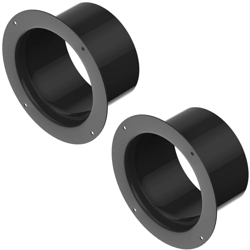 Hon&Guan 配管用フランジ ダクトコネクター ダクトホースに併用 【インボイス制度登録店】 ABS 樹脂製 換気システム 排気＆吸気両用 配管部品(ブラック,φ150mm×2個)