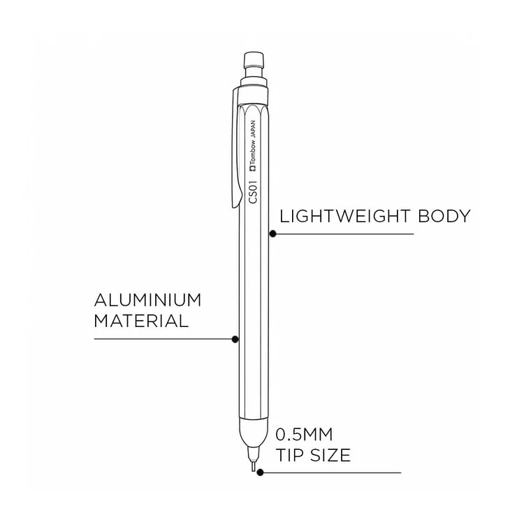 Image of OHTO GS01 Silver Quick Dry Roller Gel Pen 0.5mm Needle Point Tip | Premium Aluminum Body, Refillable Black Ink Pen for Office, Journaling, Writing & Gifts | AP- Certified Japan