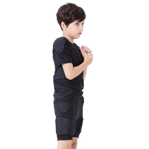 MK MOSSE KARNE Cinto de futebol infantil com 5 almofadas acolchoadas de compressão para snowboard, s