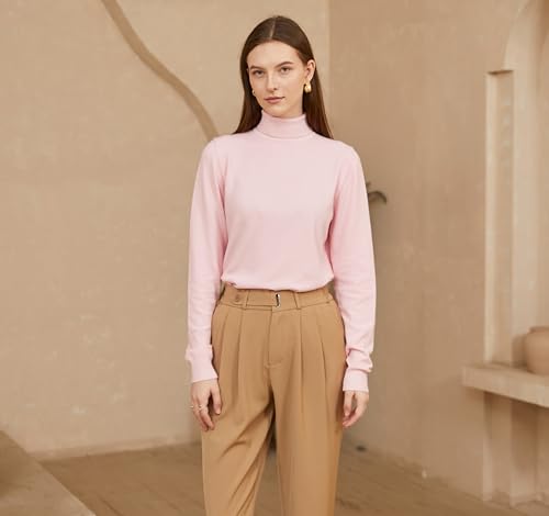 Image of DAIMIDY Turtleneck Sweaters for Women Long Sleeve Pullover Tops | Knitted Material| Soft, Warm and Breathable| High Resilience and Tensile Strength Design| Business Casual Tops| Dailywear