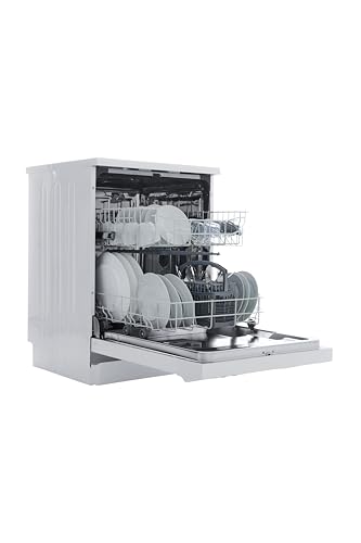 Respekta Geschirrspüler freistehend 60 cm weiß / Spülmaschine mit flexiblen Besteckkorb / 5 Programme / Startzeitvorwahl / 12 Maßgedecke / GSPS60V / leise 52 dB