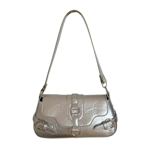 Sac tendance sous les bras vintage en cuir synthétique argenté