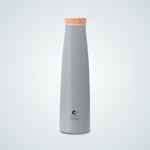Image of Clay Craft Vacbott Crest Combo Set Single Walled Non Insulated Water Bottle, 900ml, with Single Walled Victor Mug Set of 2 (Grey) Steel Bottles for School, Office, Home, Gym, Leakproof, Rust Free