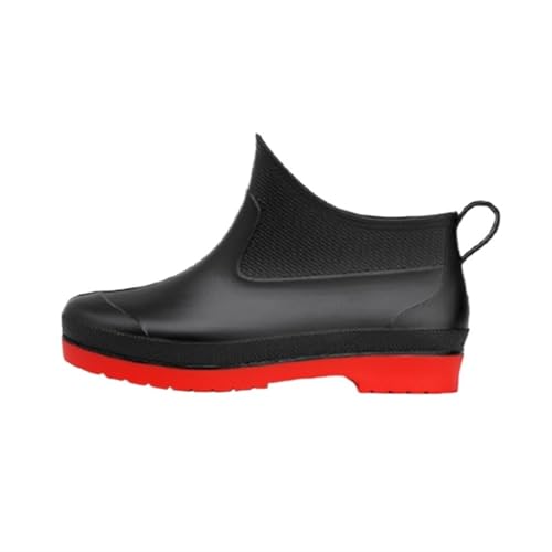 SUBLXPoten Botas de Agua Hombre Botas de lluvia goma, botines impermeables, botas trabajo for hombres, zapatos(Red,43 EU)